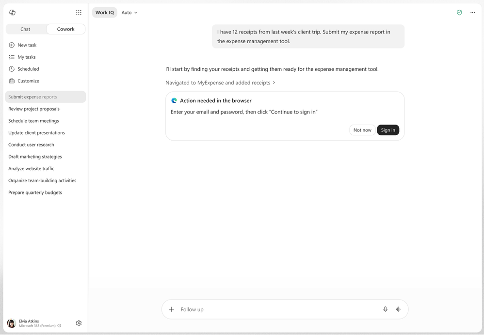 Cowork 通过浏览器自动化完成报销流程