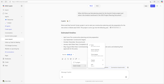 Copilot Chat 中的「重新生成」操作