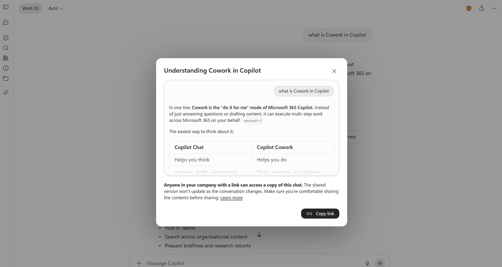 分享 Copilot Chat 中的单条回复